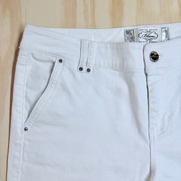 White House Black Market Blanc Rhinestone Bootcut Jeans White Size 6 - Picture 4 of 14